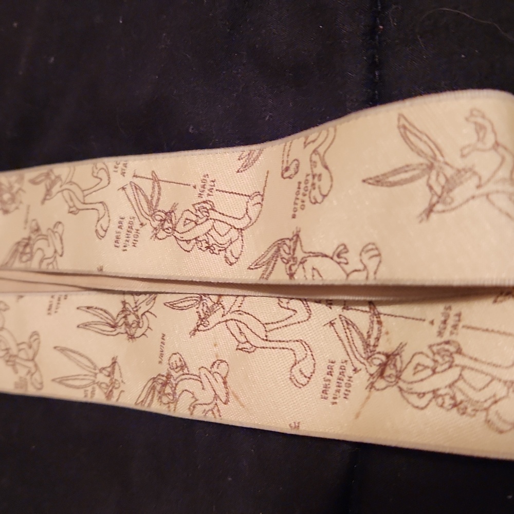 Vintage Bugs Bunny Cream and Brown Patterned Suspenders - Picture 5 of 7